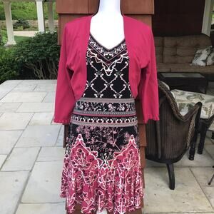 White House Black Market Flapper Style Dress with Matching Shrug Sz S and Sz M